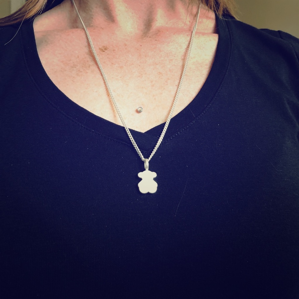 TOUS Teddy Bear Sterling Silver/Onyx Stone